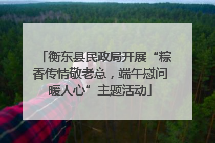 衡东县民政局开展“粽香传情敬老意，端午慰问暖人心”主题活动