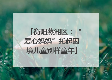 衡阳蒸湘区：“爱心妈妈”托起困境儿童别样童年