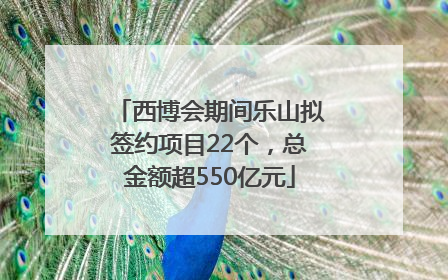 西博会期间乐山拟签约项目22个，总金额超550亿元