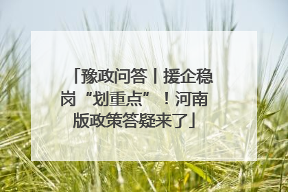 豫政问答丨援企稳岗“划重点”！河南版政策答疑来了