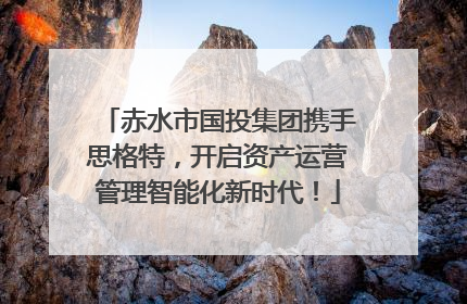 赤水市国投集团携手思格特，开启资产运营管理智能化新时代！