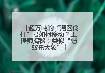 超万吨的“湾区伶仃”号如何移动？工程师揭秘：类似“蚂蚁托大象”