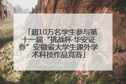 超10万名学生参与第十一届“挑战杯·华安证券”安徽省大学生课外学术科技作品竞赛