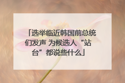 选举临近韩国前总统们发声 为候选人“站台”都说些什么