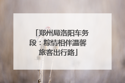 郑州局洛阳车务段：粽情相伴温馨旅客出行路