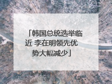 韩国总统选举临近 李在明领先优势大幅减少
