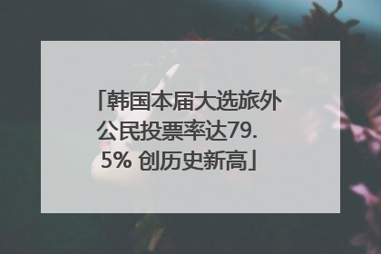 韩国本届大选旅外公民投票率达79.5% 创历史新高