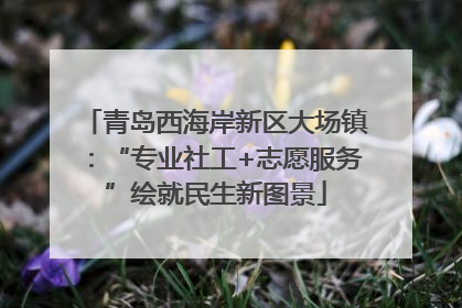 青岛西海岸新区大场镇：“专业社工+志愿服务”绘就民生新图景