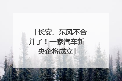 长安、东风不合并了！一家汽车新央企将成立