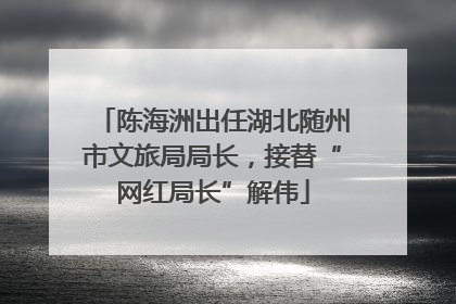 陈海洲出任湖北随州市文旅局局长，接替“网红局长”解伟