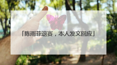陈雨菲退赛，本人发文回应