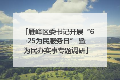 雁峰区委书记开展“6·25为民服务日” 暨为民办实事专题调研