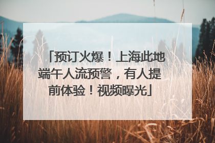 预订火爆！上海此地端午人流预警，有人提前体验！视频曝光