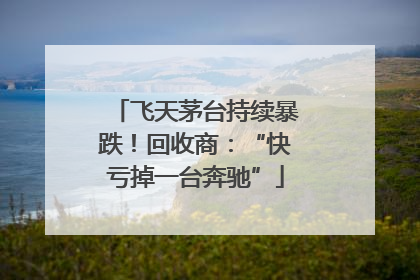 飞天茅台持续暴跌！回收商：“快亏掉一台奔驰”