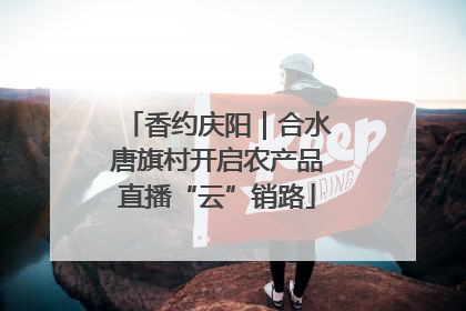 香约庆阳｜合水唐旗村开启农产品直播“云”销路