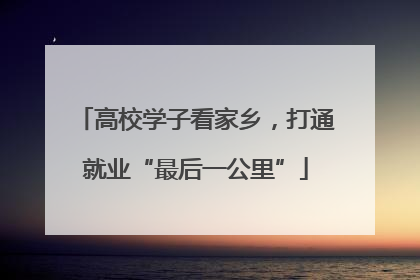 高校学子看家乡，打通就业“最后一公里”
