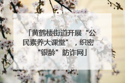 黄鹤楼街道开展“公民素养大课堂”，织密“银龄”防诈网