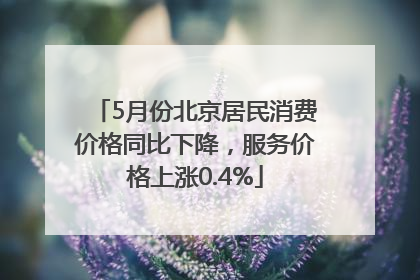 5月份北京居民消费价格同比下降，服务价格上涨0.4%