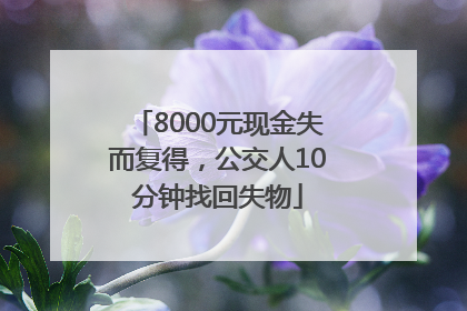 8000元现金失而复得，公交人10分钟找回失物