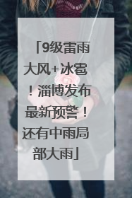 9级雷雨大风+冰雹！淄博发布最新预警！还有中雨局部大雨