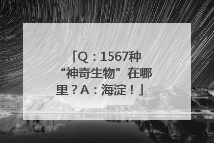 Q：1567种“神奇生物”在哪里？A：海淀！